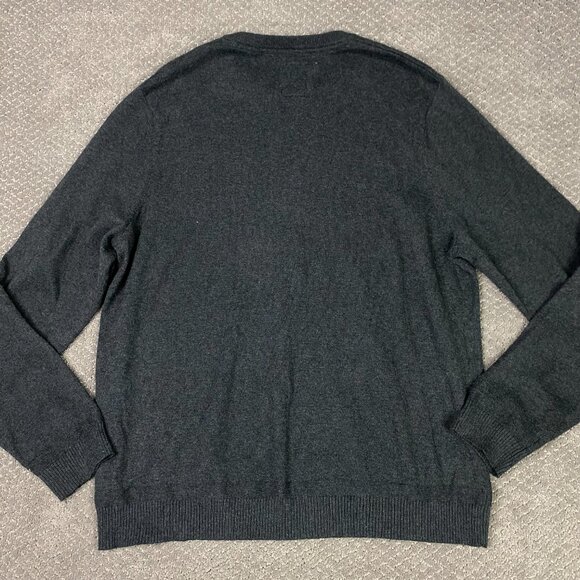 Fat Face Sweater Men's XL Charcoal Gray Wool Cotton Crew Neck - Picture 3 of 9